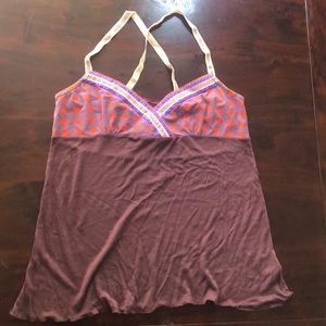 FREE PEOPLE purple polka dot strappy tank